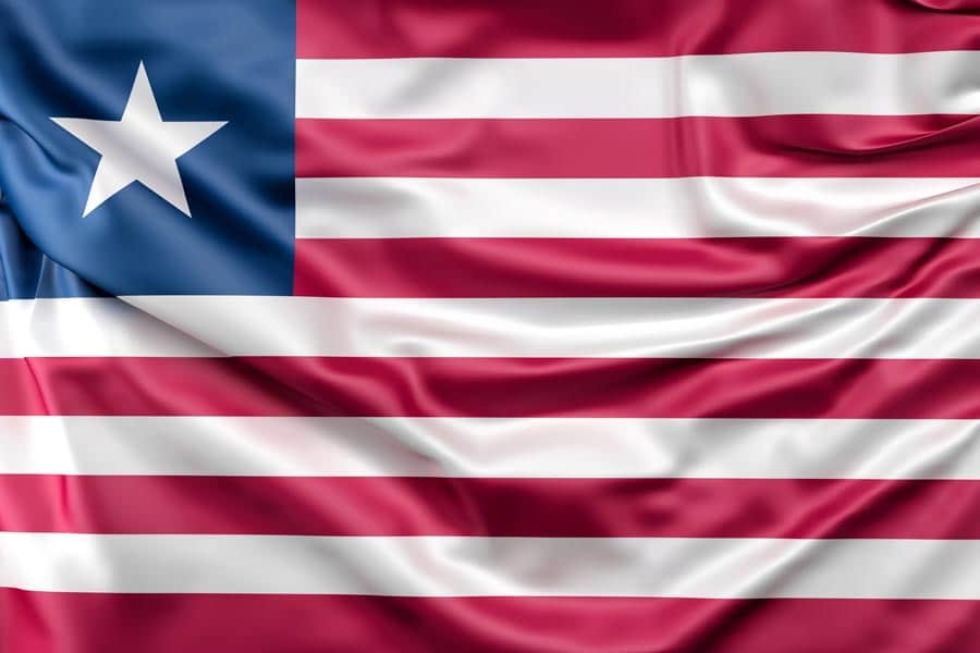 The flag of Liberia.