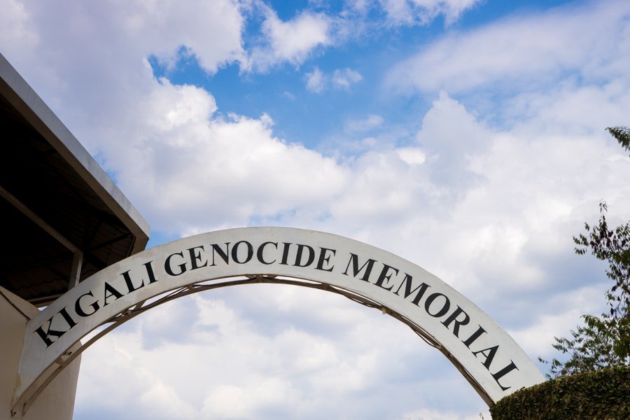 The entrance of the Kigali Genocide Memorial.