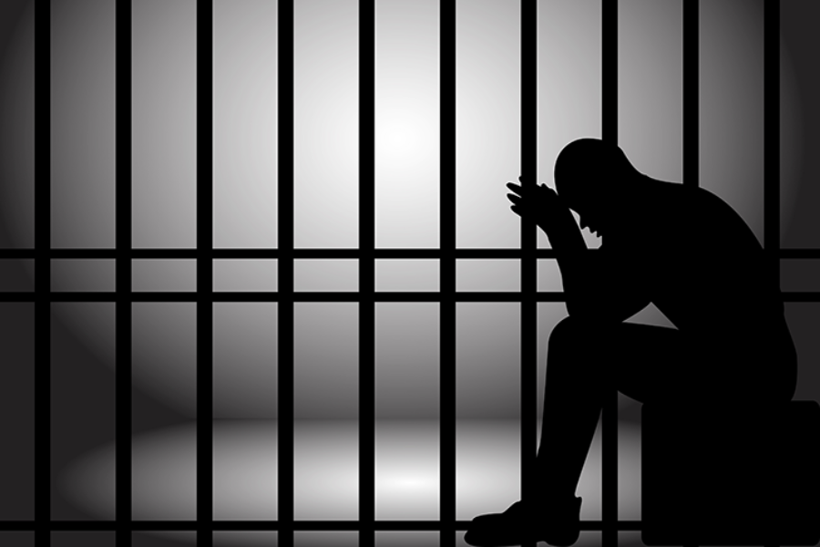 A man in a cell.