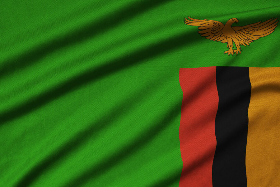 The flag of Zambia.