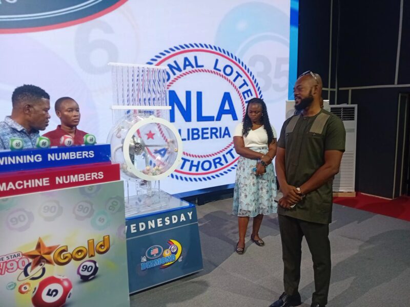 Liberia National Lottery Authority team inspects Blue Star 5/90 Lotto facility ahead of November launch.
