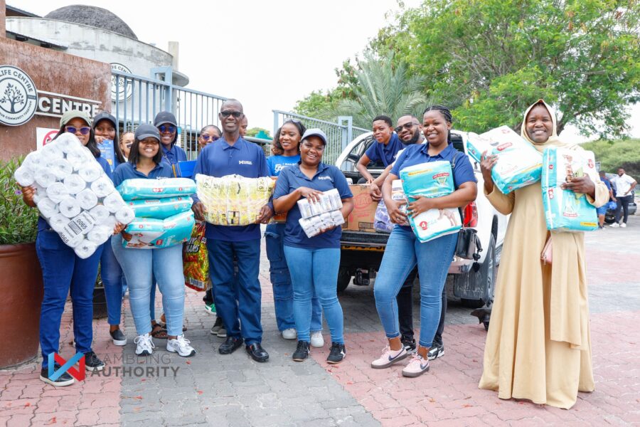 The Gambling Authority Social Club delivers Christmas gifts and supplies to the Lorato House Children’s Care and Rescue Centre.