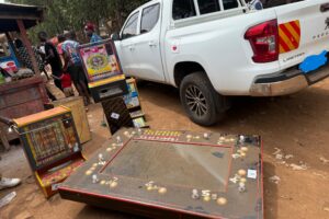 Illegal gambling machines seized during an NLGRB enforcement operation in Kamuli, as the regulator moves to protect players and support Uganda’s licensed gambling industry.