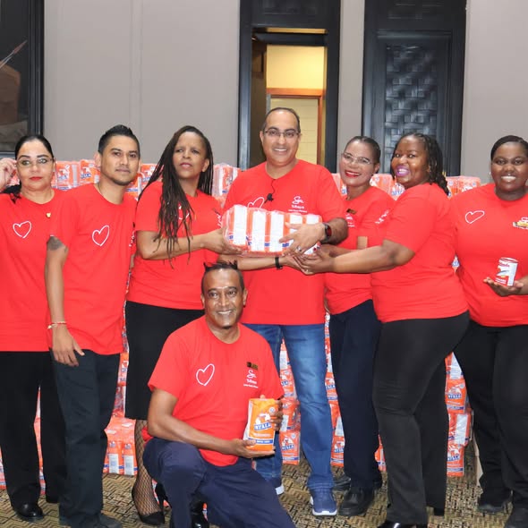 The Sibaya Casino team at the 21st birthday community initiative, supporting needy communities with food hampers.