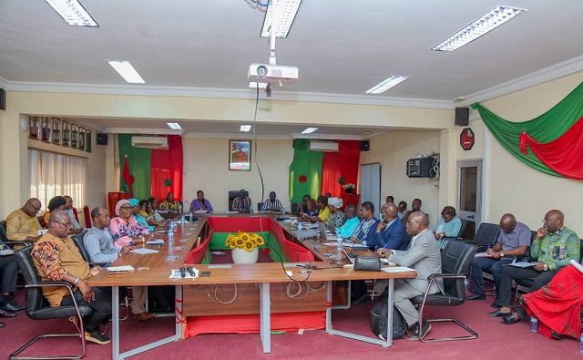 Officials from Burkina Faso’s National Lottery attend the opening session of a mock audit. 