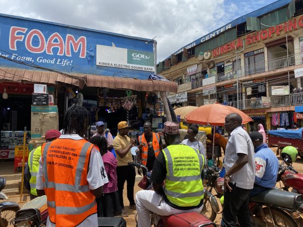 Motorcycle taxi drivers take part in a responsible gaming awareness campaign organised by Uganda’s National Lotteries and Gaming Regulatory Board.