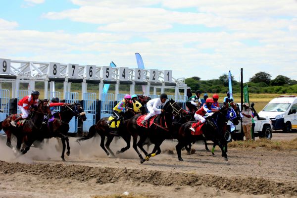 Competitors race at the Ma-Sa Horse Racing event, which has been highlighted as a potential driver of sport tourism in Botswana.
