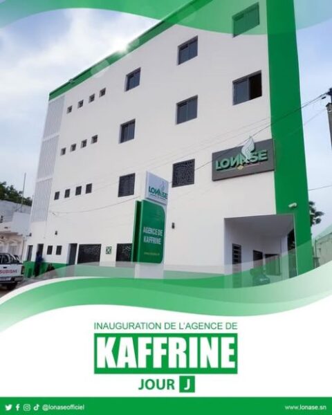 The LONASE agency building in Senegal, where the national lottery operator has inaugurated a new regional office in Kaffrine to expand access to lottery services.