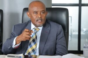 NLGRB’s Chairman Kenneth Kitariko during discussions with the Uganda Revenue Authority on strengthening gaming sector compliance and tax monitoring.