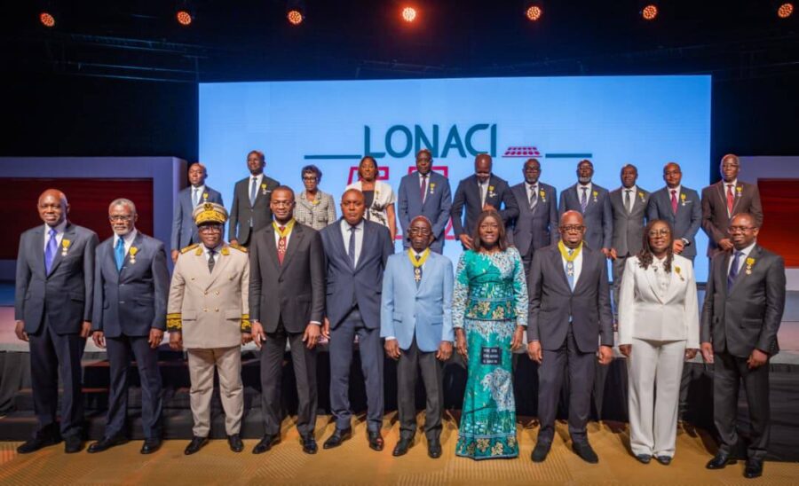 Officials from LONACI and lottery stakeholders from multiple African markets at the 55th anniversary ceremony