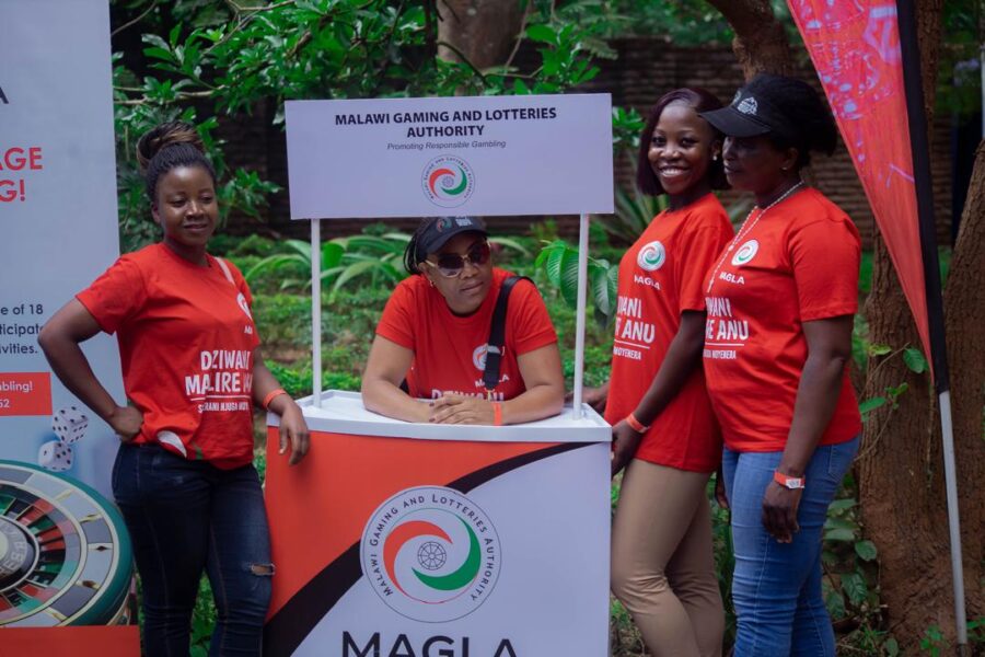 MAGLA representatives during responsible gambling awareness activities at the 2026 Zomba City Festival in Malawi.