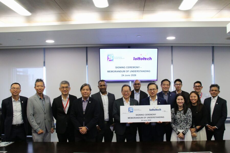 Lottotech and Singapore Pools officials at the MoU renewal signing ceremony 