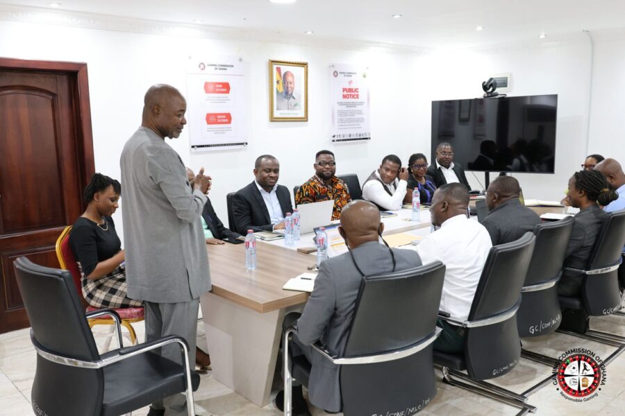 Officials during the Gaming Commission of Ghana’s SIGA evaluation meeting in Accra.