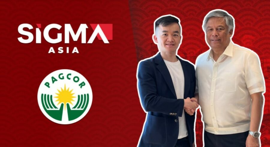 SiGMA managing director for the Asian Region Neil Shih, together with PAGCOR chairman and CEO Alejandro H. Tengco.