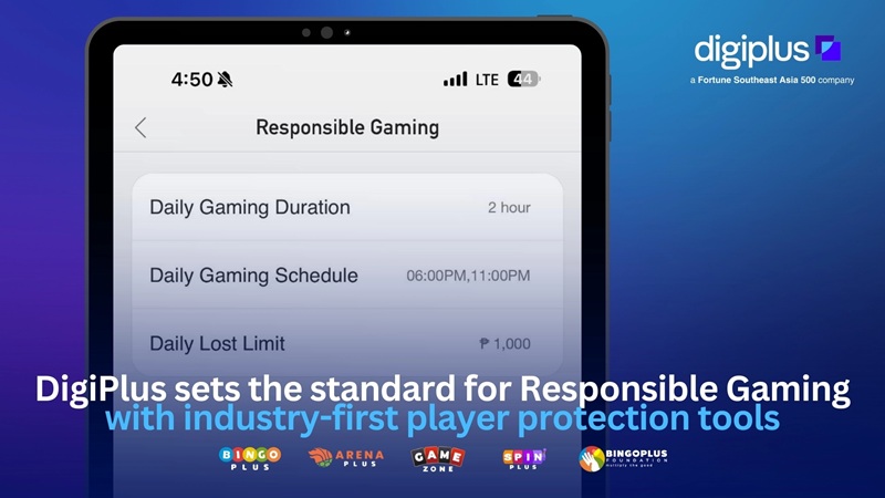 Digiplus launched an in-app Responsible Gaming tab.