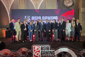 PAGCOR’s top executives pose for a photo opportunity during the Asia Gaming Awards held at the Grand Ballroom of Shangri-La, The Fort in Taguig on March 18.