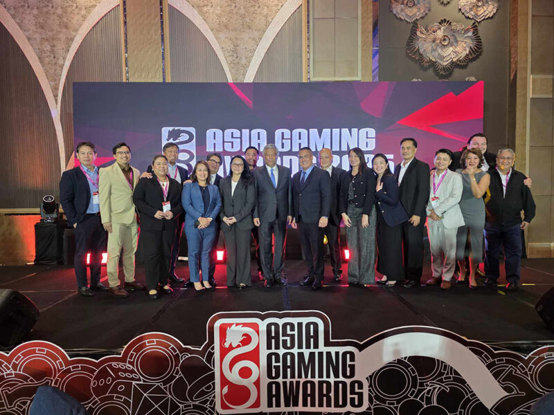 PAGCOR’s top executives pose for a photo opportunity during the Asia Gaming Awards held at the Grand Ballroom of Shangri-La, The Fort in Taguig on March 18.