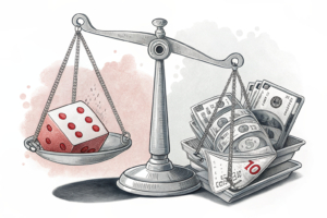 A digital scale tips in favor of skill-based games as a shadow looms over traditional real-money gaming products.