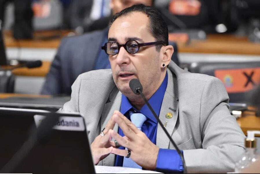 O senador Jorge Kajuru em comissão do Senado. (Foto: Waldemir Barreto / Agência Senado)