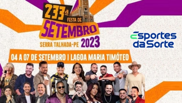 Programção da Festa de Setembro conta com artistas renomados( Imagem: Divulgação)