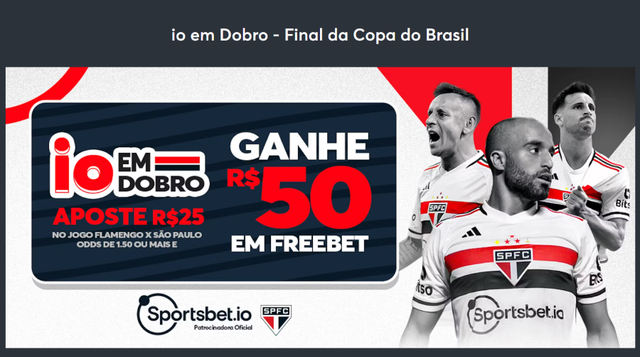 Sportsbet.io mais forte ainda no futebol do Brasil, agora com parceria  também com o São Paulo