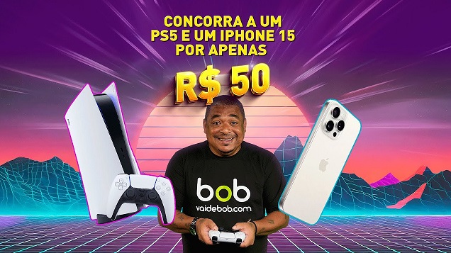 Promoção que sorteio videogame e smartphone segue até o final da primeira semana de janeiro. (Imagem: Reprodução/Vai de Bob)