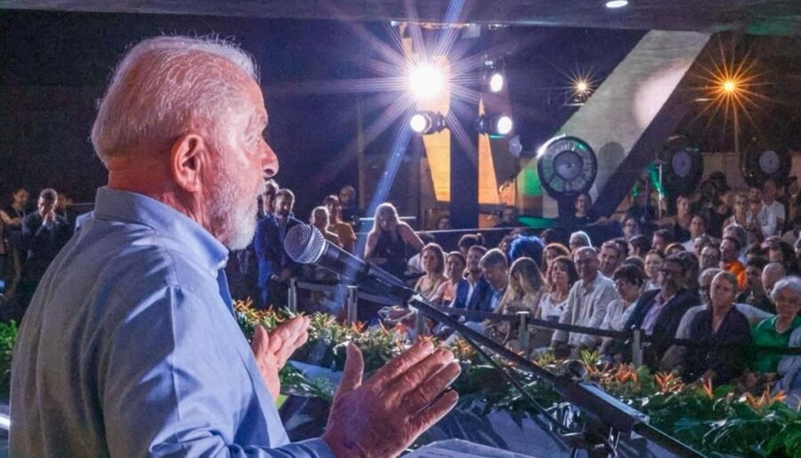 Lula discursa durante lançamento do edital da Petrobras Cultural. (Foto: Ricardo Stuckert)