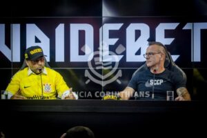 Corinthians anunciou oficialmente a VaideBet coma patrocinadora no dia 7 de janeiro (Foto: Jozzu / Agência Corinthians)