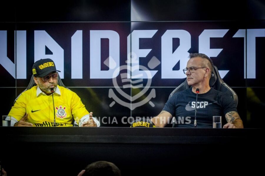 Corinthians anunciou oficialmente a VaideBet coma patrocinadora no dia 7 de janeiro (Foto: Jozzu / Agência Corinthians)