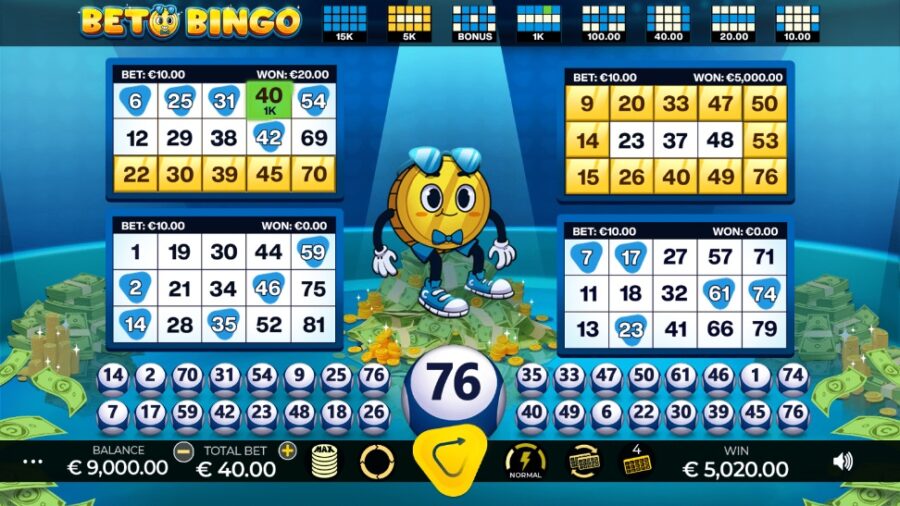 Beto Bingo tem entre as suas funcionalidades a possibilidade de receber bolas extras para completar a cartela. (Imagem: Divulgação/Caleta Gaming)