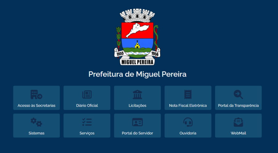 Edital pode ser conferido no site miguelpereira.rj.gov.br (Imagem: Reprodução site Prefeitura de Miguel Pereira)