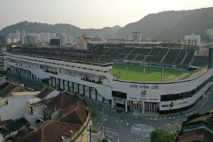 Estádio da Vila Belmiro pode passar a ser chamado "Vila Viva Sorte".  (Foto: Tu Drone Imagens Aéreas)