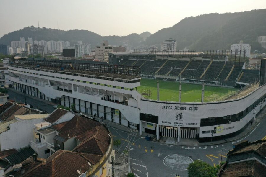 Estádio da Vila Belmiro será batizado com outro nome. (Foto: @tu.drone)