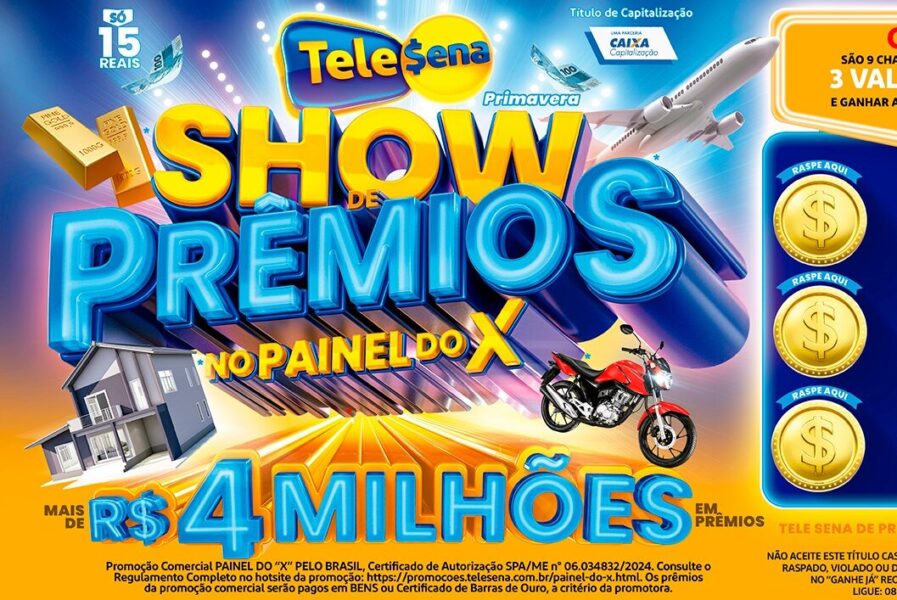 As promoções da Tele Sena de Primavera são válidas até 6 de outubro. (Imagem: Reprodução/Tele Sena)