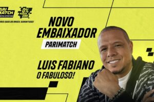 Luís Fabiano se une a Dudu Barrichello e o Mauricio Meirelles no time de embaixadores da marca. (Imagem: Divulgação/Parimatch)