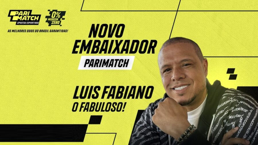 Luís Fabiano se une a Dudu Barrichello e o Mauricio Meirelles no time de embaixadores da marca. (Imagem: Divulgação/Parimatch)