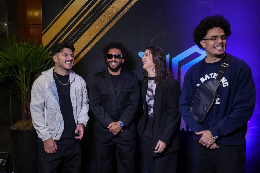 Mítico, Marcelo, Mariana Spinelli e Igão no evento de poker da WPF. (Foto: Divulgação/WPF)