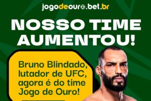 Bruno Blindado: operadora de apostas Jogo de Ouro anuncia lutador do UFC como embaixador