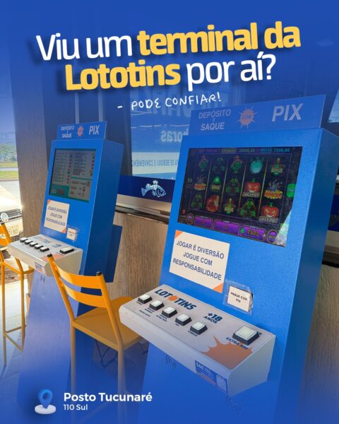 Terminais de jogos da Lototins (Imagem: divulgação)