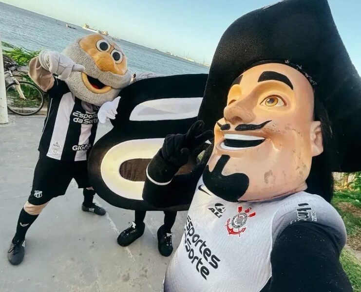 Mesmo patrocinador: empresa de apostas promove encontro entre mascotes do Ceará e Corinthians