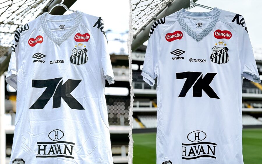 Antes e depois da camisa do Santos (Imagem: divulgação -Santos FC )