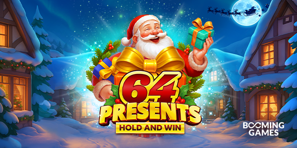 64 Presents Hold and Win: Booming Games lança slot temático de Natal