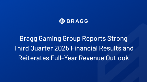 Bragg Gaming Group divulga resultados financeiros do terceiro trimestre e perspectiva de receita para o ano de 2025