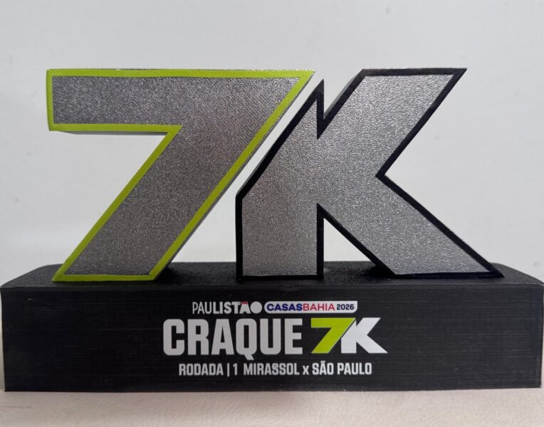 Troféu Craque do Jogo 7K do Paulistão 2026. (Foto: 7K/Divulgação)