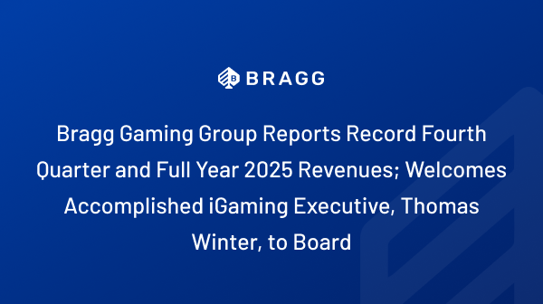 Bragg Gaming Group atinge receitas recordes no quarto trimestre e em todo ano de 2025; Thomas Winter, experiente executivo de igaming, é nomeado para o Conselho