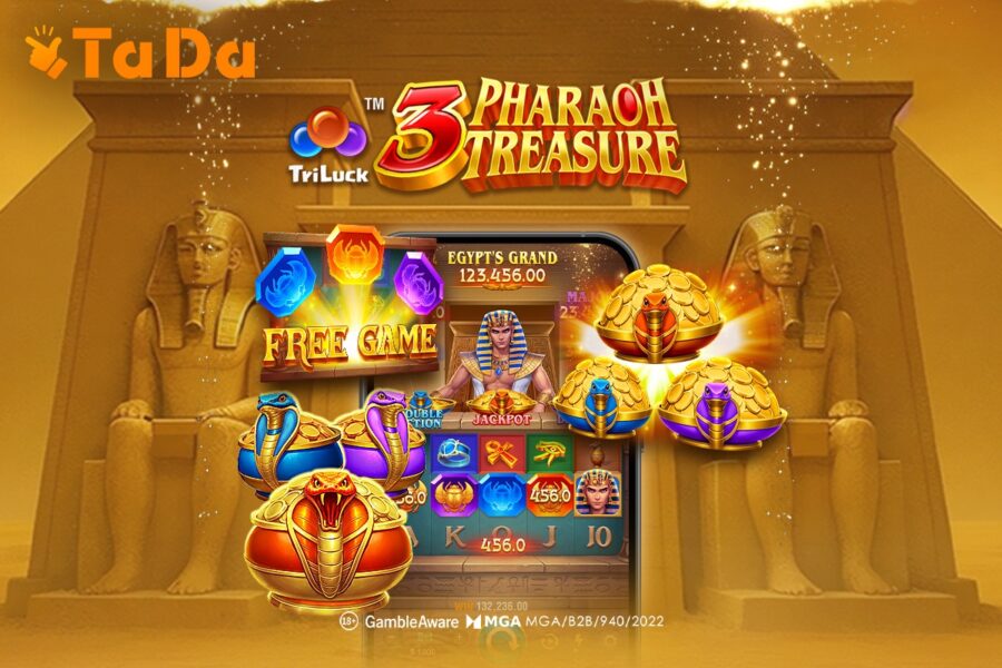 3 Pharaoh Treasure: TaDa Gaming lança novo slot com temática do Antigo Egito