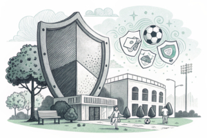 A large, protective shield surrounds public spaces, services, and events, safeguarding them from commercial promotion of fixed-odds betting.