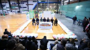 El microestadio cubierto en la Villa Deportiva de Castelli, una de las obras destacadas.