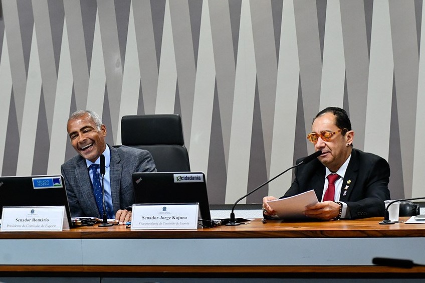 Los senadores Romario y Jorge Kajuru. Foto: Agencia Senado.