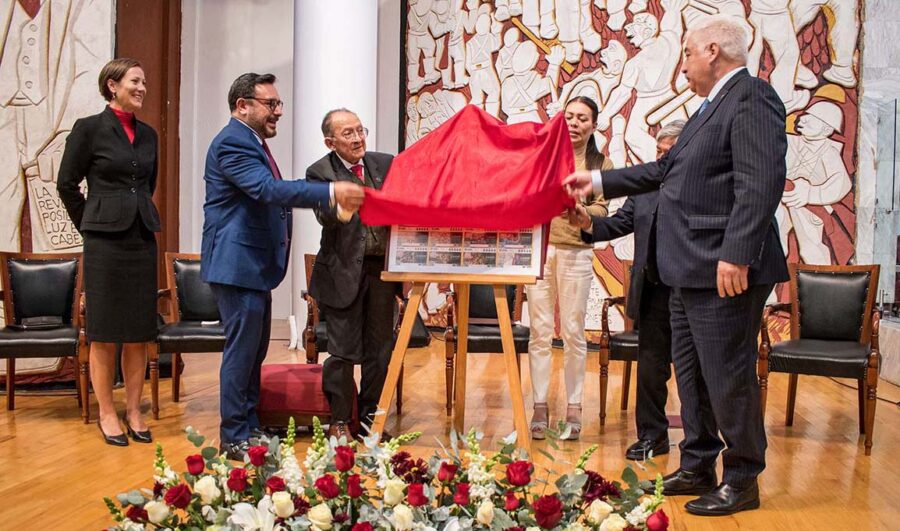 El nuevo billete se develó durante un acto en el Instituto Politécnico Nacional. Foto: Gobierno de México.